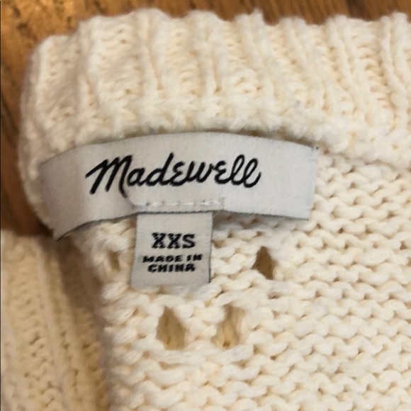 Bright Ivory Floral Pointelle Madewell Sweater - Picture 4 of 4